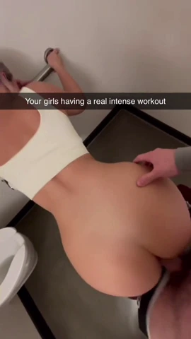 A blonde beauty has natural big boobs and she seduces her partner’s wife in a public bathroom in a gym. porn video